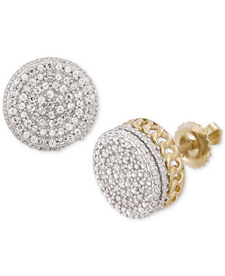 10K YELLOW GOLD 2 CARAT MENS EARRING