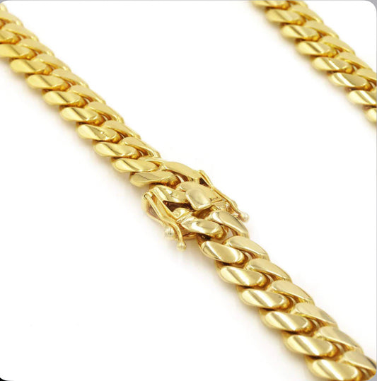 SOLID CUBAN LINK 11MM TO 14MM 14K